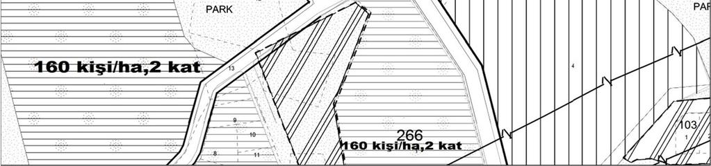 Şekil 7:Planlama Alanının 1/5000 ölçekli Nazım İmar Planı İçerisinde Kaldığı Alan 1/1000 Ölçekli Uygulama İmar Planı ; Plan teklifine konu taşınmazlar 1/1000 ölçekli Uygulama İmar Planı içerisinde