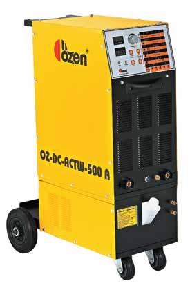 AC-DC TIG/ARK KAYNAK MAKİNELERİ OZ-DC-ACTW-500 A Kullanım Alanı: Genel amaçlı kullanılabilen OZ-DC-ACTW-500 A su sogutmalı AC/DC TIG-ARK kaynak makinesi muhtelif kalınlıktaki metallerin birleştirme