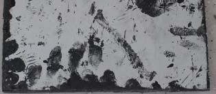 72 de atış sonrasında zırh sisteminden kopan bazı bor karbür kırıklarının yüzey fotoğrafları görülmektedir.