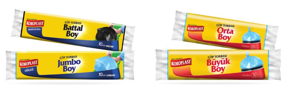 8 Güçlü Çöp Torbası Strong Garbage Bag KOROPLAST Çöp Torbaları, sağlam ve güçlü çöp torbalarında büyük yenilik! Ürün ebat ve çeşitlerimiz... / Our product sizes and types.