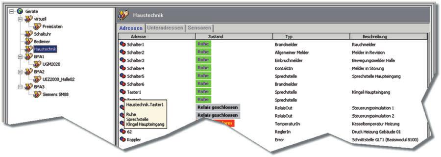 otomatik ve manel kontrol için işlem yönetimi Adres, drm, tür, konm ve notlar hakkında ayrıntılı bilgileri içinde blndran ağaç yapısı biçiminde tüm bağlı alt sistemler ve bnların çevre birimleri