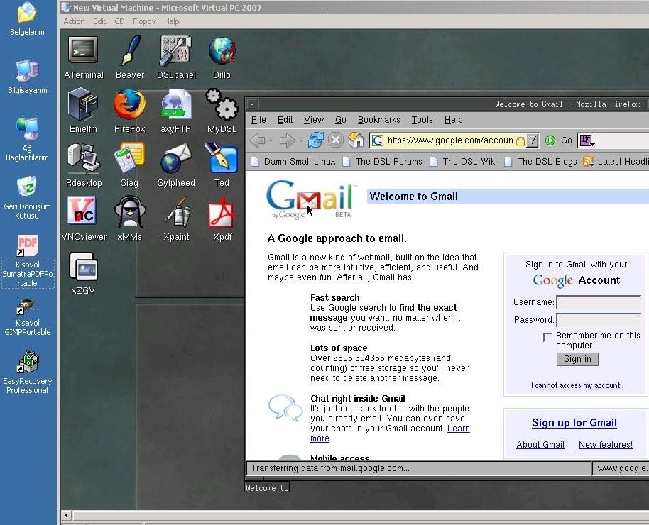 Virtual PC Bir başka sanal bilgisayar uygulaması Microsoft firmasının Virtual PC yazılımıdır.