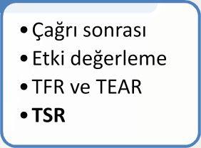sonrası Etki değerleme TFR ve TEAR TSR TSR: Talep Sonuç Raporu TİP: TEYDEB İş Programı