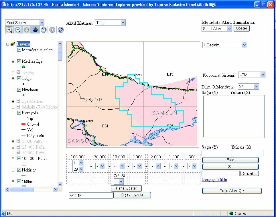 67 Şekil 3.8. Harita Bilgi Bankası yapısının Web Görünümü (www.tkgm.gov.tr) 3.4.