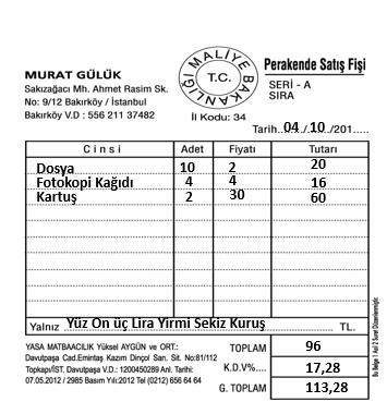 Örnek Perakende Satış i Soru 3: Serdemir işletmesinin devlete aktarılması gereken KDV ni hesaplayınız. Mal Satışından Tahsil Edilen KDV Tutarı = 5.760 TL Mal Satışından Tahsil Edilen KDV Tutarı = 4.