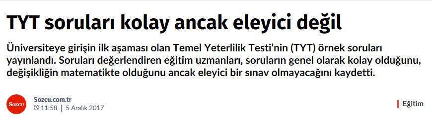 Geçen yılın YGS Türkçe sorularında yazım kuralları, noktalama dâhil 6 tane olan dil bilgisi soruları TYT Türkçede 13 soruya çıktı.