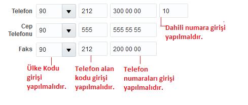 Hitap, İkinci Ad, İş Unvanı bilgilerinin girişi yapılır. Telefon, Cep Telefonu, Faks Numaralarının girişleri yapılır.