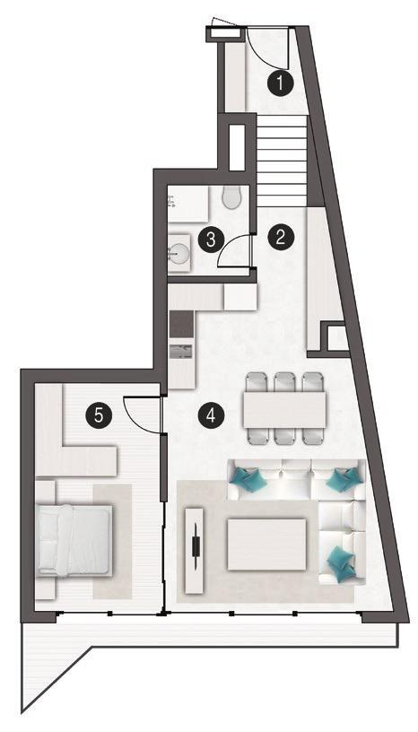 1+1 DAİRE TİP 07 1+1 DAİRE TİP 08 1- Giriş Holü /