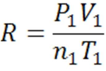 Gaz sabitinin hesaplanması: Normal şartlar için; Genel Gaz