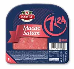 vitrin Namet 7/24 Namet, yenilenmiş ambalajıyla tüketicilerin beğenisine sunduğu, 6 gramlık 7/24 serisiyle, pratik ürün gamını geliştirmeye devam ediyor Yenilenen ve kolayca açılan, pratik