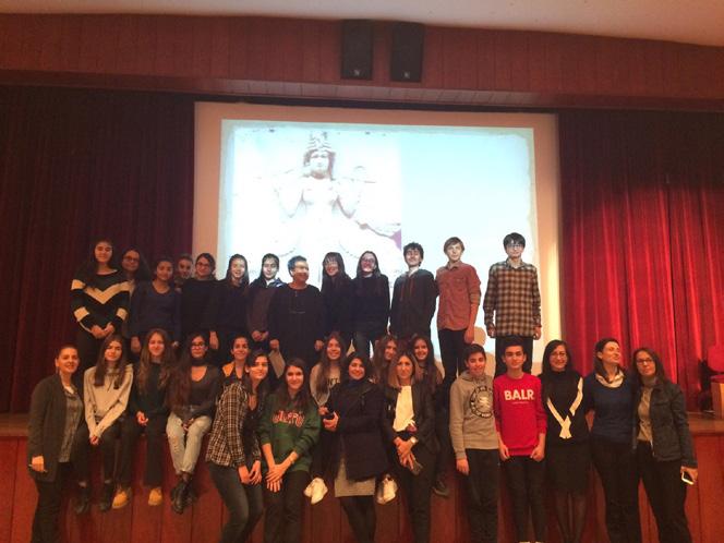 Söyleşinin ardından Yelda Karataş, Genç Ozanlar, Okuma Kültürü Kulübü ve şiire ilgili öğrencilerle şiir atölyesi
