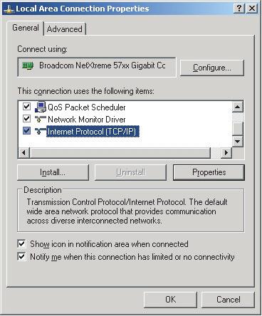 İletişim Kuralı (TCP/IP) öğesini seçin. 5.