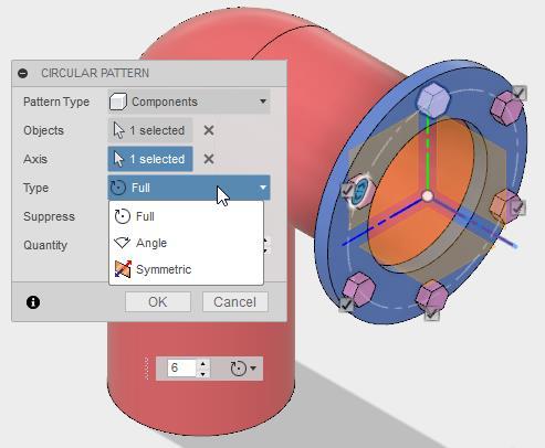 1.10. Montaj Bileşenlerini Dairesel Çoğaltma (Circular Component Pattern) Montaj bileşenlerini bir eksen etrafında döndürerek çoğaltmak için kullanılır.