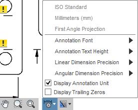 Annotation Settings menüsü anlamları şöyledir; Annotation Font: Ölçülendirme işleminde kullanılacak yazı tipi Annotation Text Height: Ölçülendirme işleminde kullanılacak yazı yüksekliği Linear