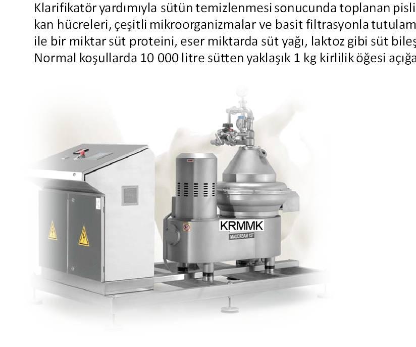 Bilindiği gibi; basit filtrasyondan geçmiş ana faz (süt) içerisindeki filtrelerin ayıramadığı katı, yarı katı veya yarı sıvı fazların santrifüj kuvveti ile sürekli olarak ayrılması işlemine