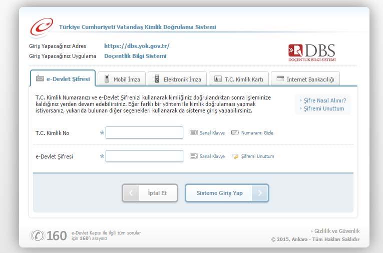 DOÇENTLİK BİLGİ SİSTEMİ (DBS)