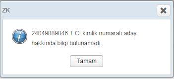 Aday İşlemleri sekmesinin altındaki 2014 Nisan Dönemi sözlü Sınav Açıklama ve 2014 Nisan Dönemi Juri Açıklama alanları, sadece 2014 Nisan için başvuran adaylar için