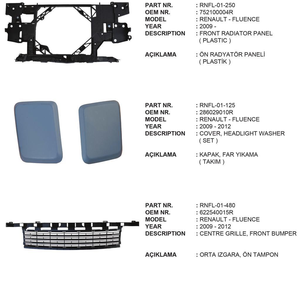 RENAULT - FLUENCE PART NR.