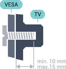 Kurulum başlığını çıkarın. TV'yi VESA uyumlu brakete monte etmek için metal vidaların TV dişlileri içinde yaklaşık 10 mm derinliğe ulaştığından emin olun. 2.