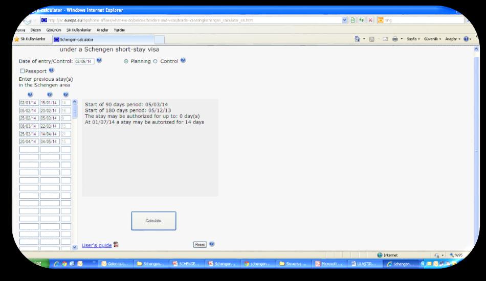 SCHENGEN CALCULATOR ilk giriş ten itibaren 180 gün de 90 GÜN kalış hakkı tanıyan Schengen; 18 Ekim