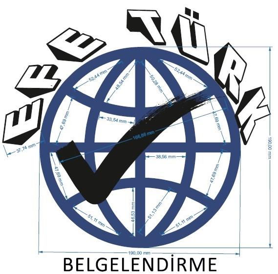 BELGE, ARA VE LOGO ULLANI PROSEDÜRÜ 6.3. EFETUR Belgelendirme Logo EFETUR Belgelendirme Logosunun ebatlarına ilişkin detaylı çizim aşağıdaki şekilde verilmiştir.