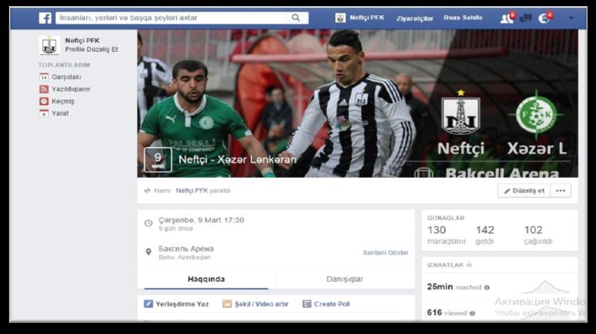 2015/2016 mövsümündən etibarən Neftçi PFK-nın rəsmi Facebook səhifəsində Selfçi, Lenovo-Neftçi, Sevimli futbolçu kimi müsabiqələr