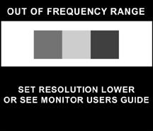 Monitörü Kullanma Out of Frequency Range (Frekans Aralığı Dışında) Mesajı Monitör ekranında Out of Frequency Range (Frekans Aralığı Dışında) mesajı görüntülenirse, video çözünürlük ve/veya yenileme