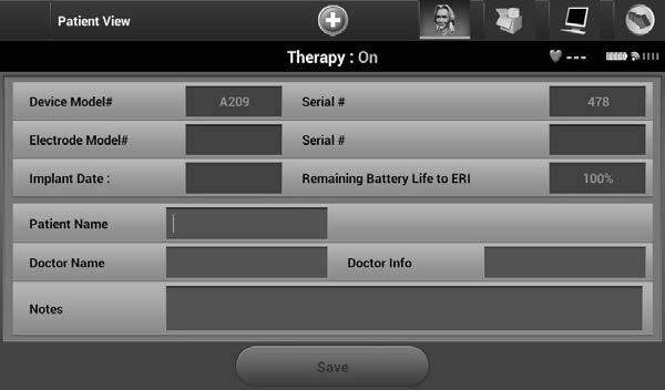 Şekil 11: Patient View (Hasta Gösterimi) ekranı Not: İlk satırdaki karakterler arasında herhangi bir boşluk olması halinde Notes (Notlar) alanı metni otomatik olarak kaydırır. 5.