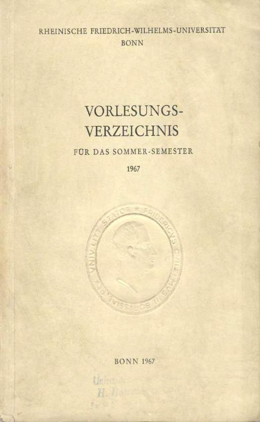 Vorlesung-Verzeichnis Für Das Sommer-Semester (Bahar Dönemi