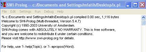 SWI Prolog la çalışmak.