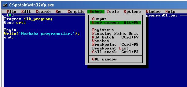 Programın Çalıştırılması (CTRL + F9) Öğr. Gör.