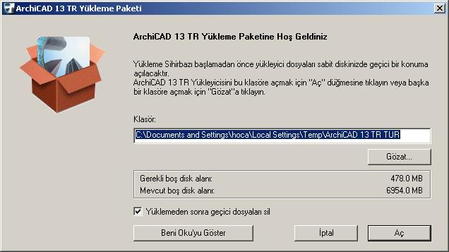 ARCHICAD in EĞİTİM SÜRÜMÜNÜN YÜKLENMESİ 1.