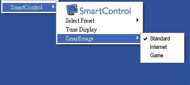 SmartImage Lite - O anki ayarları, Standart, Internet, Game (Oyun)yı kontrol edin.