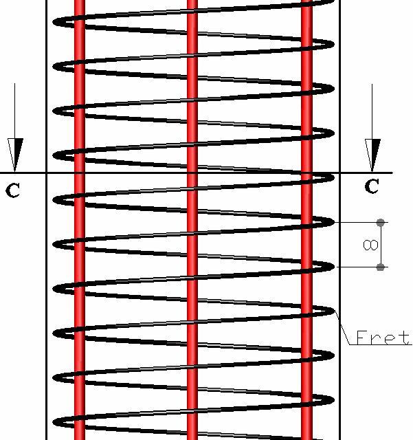 Çokgen ve Daire kesitli kolonlarda (Fretli kolon) esas düz