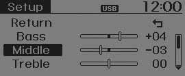 تعرف عىل سيارتك إعدادات الصوت تتيح لك هذه القامئة ضبط إعدادات Bass" )جهري( وMiddle )متوسط( وTreble )ثاليث(" وSound Fader )تغري تدريجي للصوت( وBalance )توازن(.