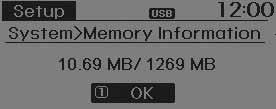 حدد Information[ ]Memory )معلومات الذاكرة( OK )موافق(.