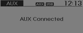 AUX تستخدم ميزة AUX لتشغيل الوسائط الخارجية املتصلة حالي ا بطرف توصيل.AUX يبدأ وضع AUX أوتوماتيكي ا عند توصيل جهاز خارجي بطرف توصيل.