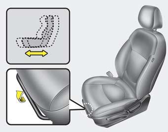 ORB030002 Ön koltuk Manuel ayarlama leri ve geri Koltu u ileri ve geri hareket ettirmek için: 1. Koltuk minderinin ön kenar n n alt ndaki koltuk kayd rma ayar kolunu yukar çekiniz ve tutunuz. 2.
