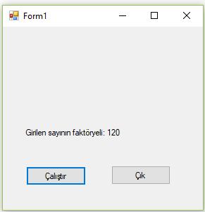 Uygulama 14) klavyeden girilen n pozitif olmak şartıyla girilen sayının faktöriyelini alan Visual Basic programlama kaynak kodlarını yazın.