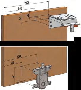 PKM 970 80 kg Ayarlı Sürgülü Kapak Mekanizması Adjustable Sliding Door Mechanism PKM 970 80 kg Teknik Çizim