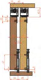 Sliding door mechanism for 80 kg carrying capacity.