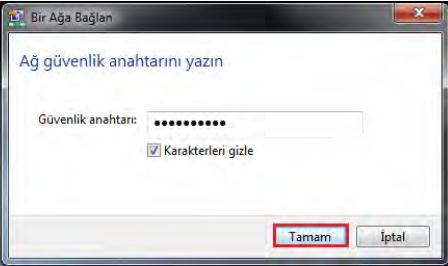 Kablosuz bağlantınız başarıyla kurulduktan sonra kablosuz ağ listenizde bağlantınızın karşısında Bağlandı ibaresi çıkacaktır. 8.