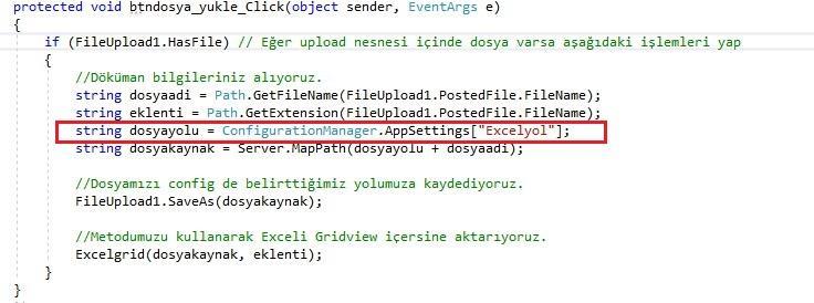 Excel dosyamız