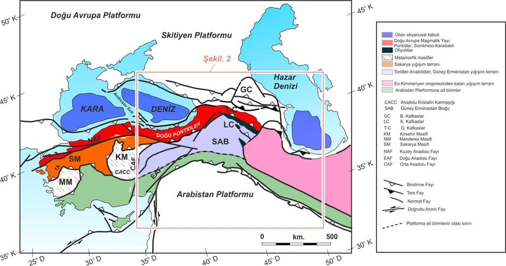 WSW. The earthquakes that are occurring on the land and Black Sea are overlapped in these linearities.