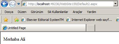 string Sifre = null; Kullanici = TextBox1.Text; Sifre = TextBox2.Text; if (Kullanici == "Ali" && Sifre == "123") Session.Timeout = 1; Session["KullaniciAdi"] = Kullanici; Response.