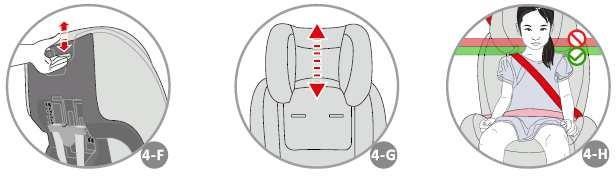 BAŞ DAYANAĞININ AYARLANMASI (GRUP 2/3) Doğru şekilde ayarlanmış bir baş dayanağı, çapraz kemerin de doğru bir şekilde konumlanmasını sağlar ve çocuğunuz için gereken korumayı sunar.