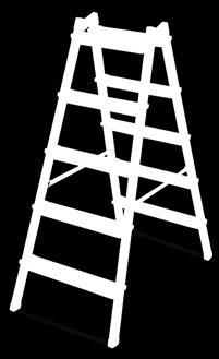 специальный дизайн, Соединительное ушко. Предотвращающие скольжение ступени со специальным дизайном. Профильные лестницы-стремянки легко открываются и складываются.