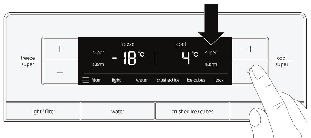 Scaklk göstergeleri yanp söner ve cihaz ayarlanan scaklklara ulaana kadar gösterge alanlarnda "alarm" sembolü görünür. "alarm/lock" tuuna basarak scaklk alarm göstergesi kapatlr.