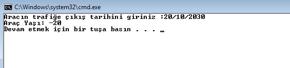 Örnek 2: (Veri bütünlüğü)araçların trafiğe çıkış yılı baz alan bir banka 2-9 yaş araçlara 2. el kredisi vermektedir.