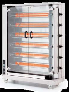 PİLİÇ ÇEVİRME MAKİNELERİ, GAZLI / CHICKEN ROTISSERIES, GAS CRG 6B Piliç Çevirme Makinesi, 6 şiş, 24-30 Piliç Kapasiteli CRG 6B Chicken Rotisserie, Gas, 6 spits, 24-30 Chicken Capacity Model/